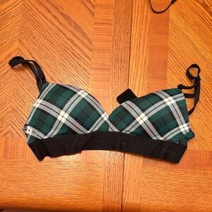 PINK Victoria's Secret Green Plaid Bra